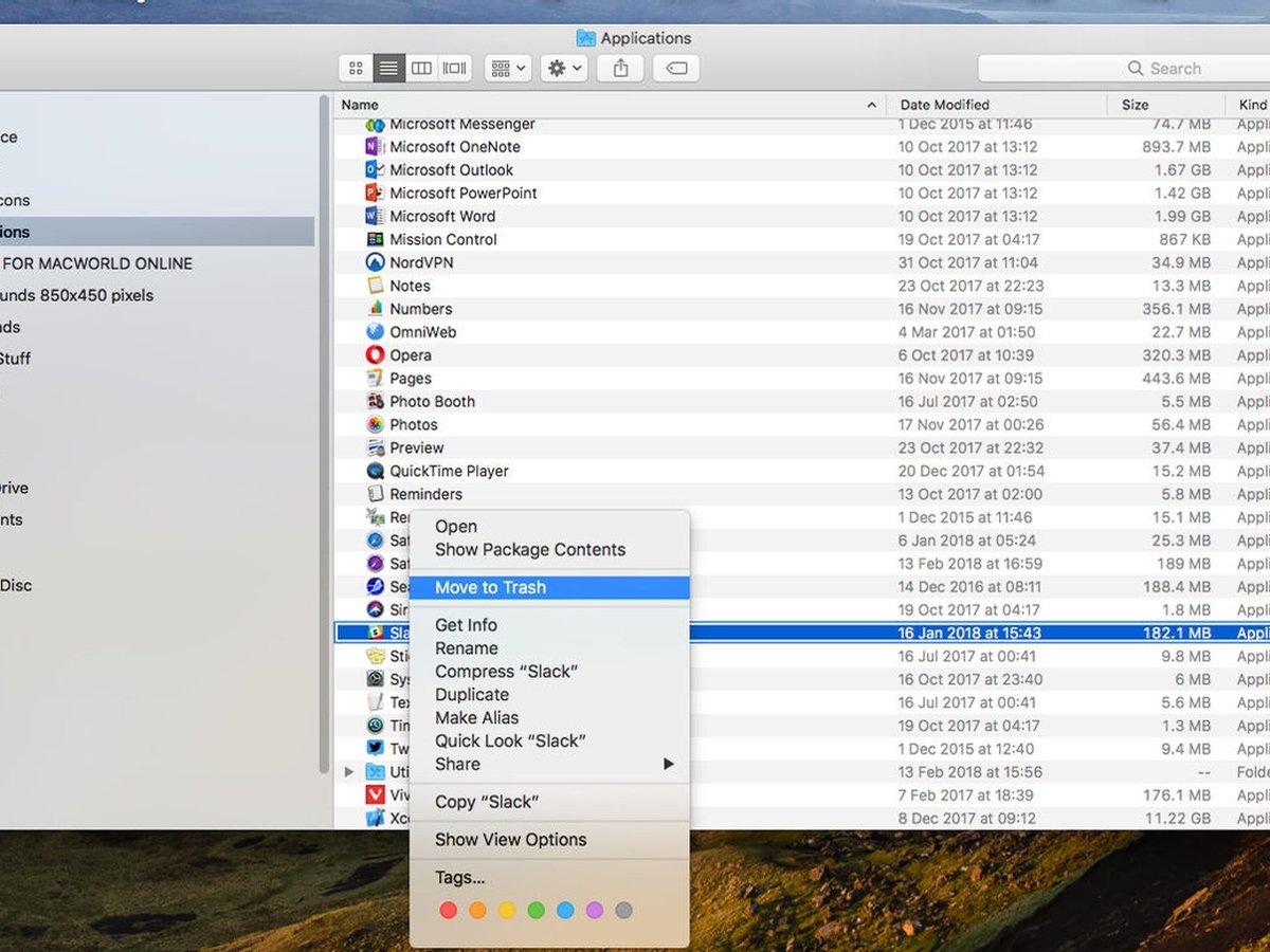 How to delete apps off mac air screen